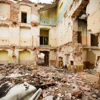 ruins of a very heavily polluted industrial factory, industrial series