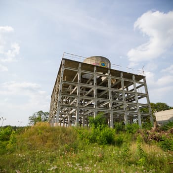 ruins of a very heavily polluted industrial factory, industrial series