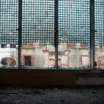 ruins of a very heavily polluted industrial factory, industrial series