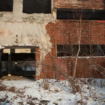 ruins of a very heavily polluted industrial factory, industrial series