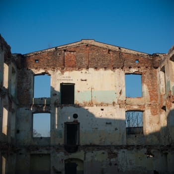 ruins of a very heavily polluted industrial factory, industrial series