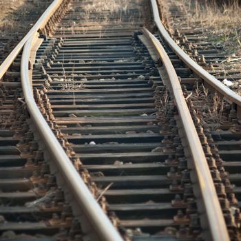 view of the railway track on a sunny day