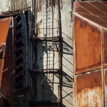 ruins of a very heavily polluted industrial factory, industrial series