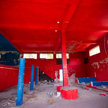 ruins of a very heavily polluted industrial factory, industrial series