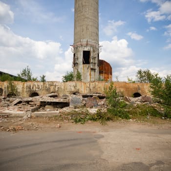 ruins of a very heavily polluted industrial factory, industrial series