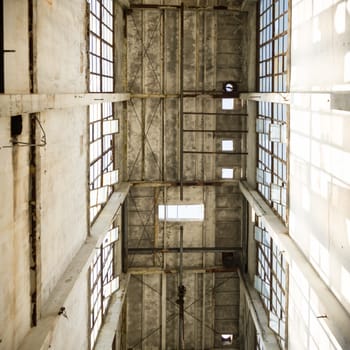 ruins of a very heavily polluted industrial factory, industrial series