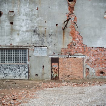 ruins of a very heavily polluted industrial factory, industrial series