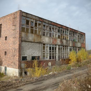 ruins of a very heavily polluted industrial factory, industrial series