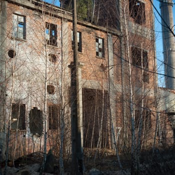 ruins of a very heavily polluted industrial factory, industrial series