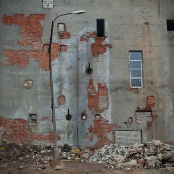 ruins of a very heavily polluted industrial factory, industrial series