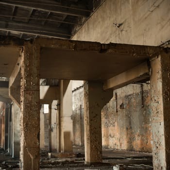 ruins of a very heavily polluted industrial factory, industrial series