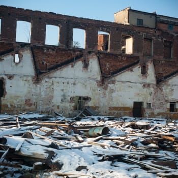ruins of a very heavily polluted industrial factory, industrial series