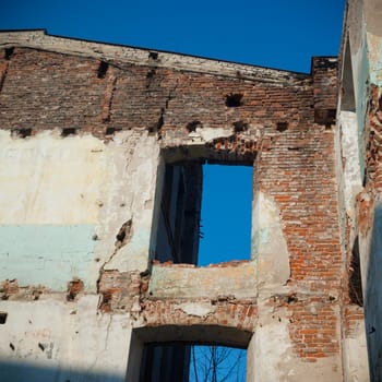 ruins of a very heavily polluted industrial factory, industrial series