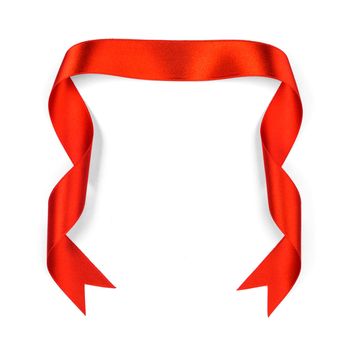 Red ribbon frame isolated on white background