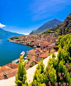 Lago di Garda panoramic view in Limone sul Garda, tourist destination in Italy