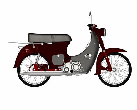 Moped, scooter isolated in white background - 3D render