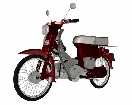 Moped, scooter isolated in white background - 3D render