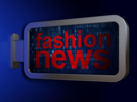 News concept: Fashion News on advertising billboard background, 3D rendering