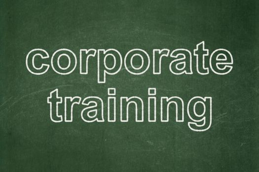 Learning concept: text Corporate Training on Green chalkboard background