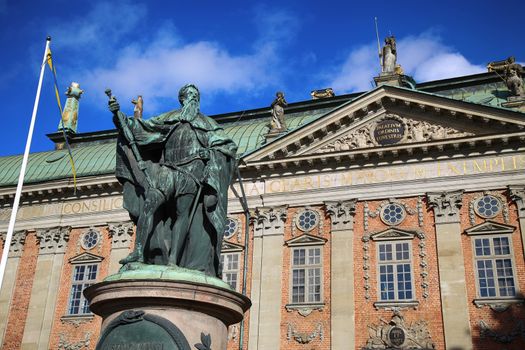 Statue of Gustavo Erici in front of Riddarhuset in Stockholm, Sweden