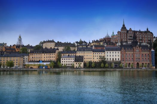 Beautiful view of Sodermalm district in Stockholm, Sweden