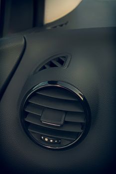 Details of air conditioning (car ventilation system) in modern car