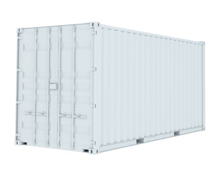 White cargo container. Transportation concept. 3d rendering