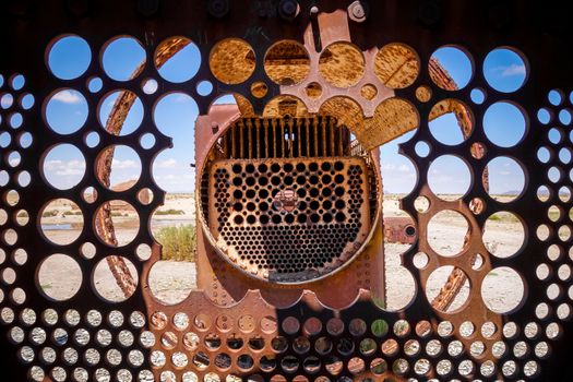 Train cemetery in Uyuni, Bolivia, south america