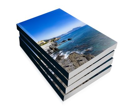 book of rocky coast of Nervi in Genoa in Liguria