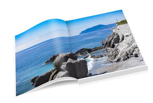 book of rocky coast of Nervi in Genoa in Liguria