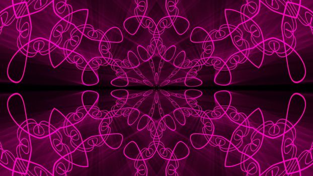 Purple abstract background. Kaleidoscope backdrop. 3d rendering