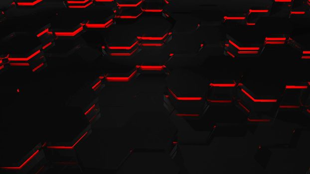 Hexagonal Motion Graphic Background. 4K resolution abstract background. 3d rendering