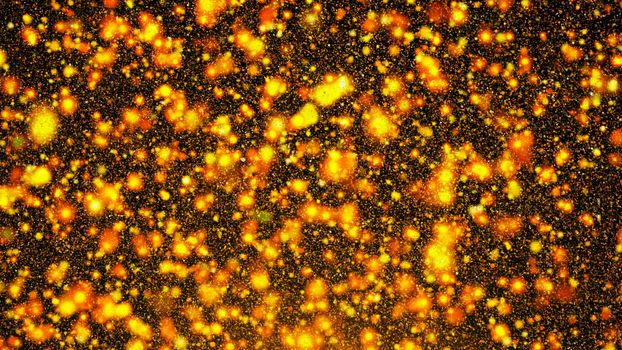 Abstract gold glittering background. Digital backdrop. 3d rendering