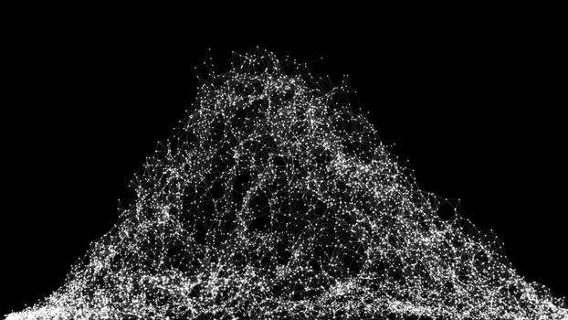 Abstract background. Wireframe mountain. Digital landscape 3d rendering
