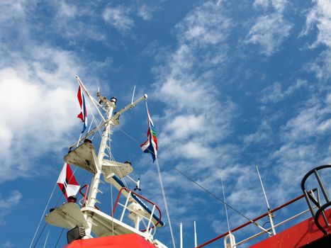 THE NETHERLANDS Decorated fishing vessels at harbor during a fishing day