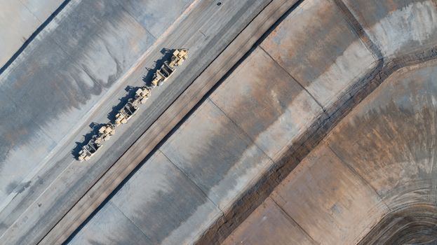 Aerial View Of Tractors On A Housing Development Construction Site.