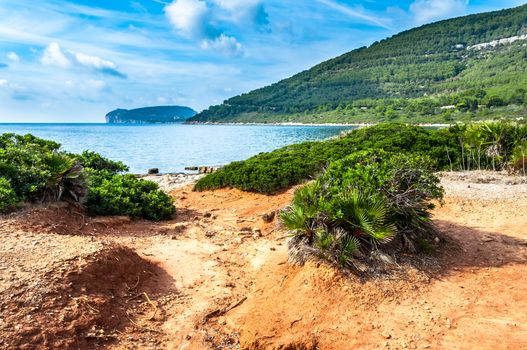 Landscape of Capo Caccia from the coast in a sunny day of autumn - Alghero - Sardinia