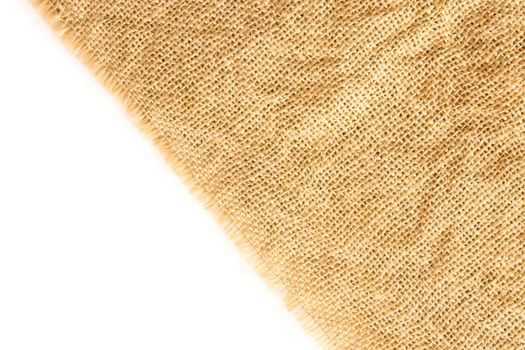 Closeup sackcloth with white background