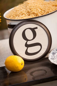 Beautiful rustic table setting with the letter "G" incorporated.