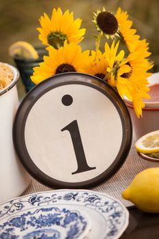 Beautiful rustic table setting with the letter "I" incorporated.