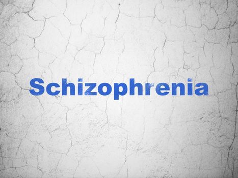 Health concept: Blue Schizophrenia on textured concrete wall background