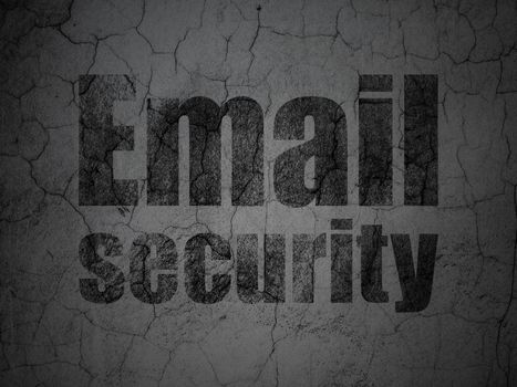 Privacy concept: Black Email Security on grunge textured concrete wall background
