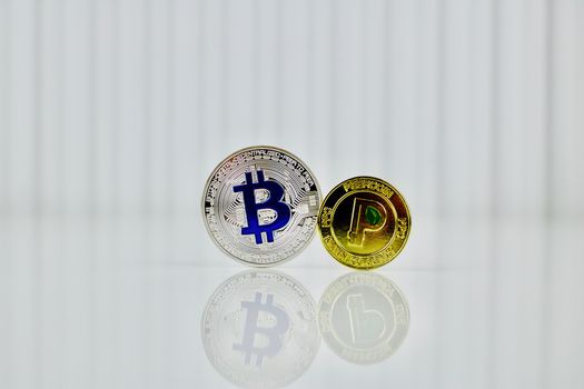 Digital currency physical silver bitcoin and gold peercoin.