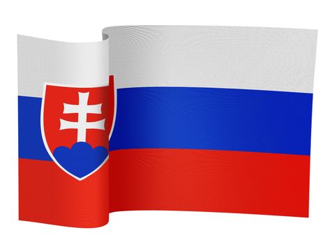illustration of the Slovakian flag on a white background