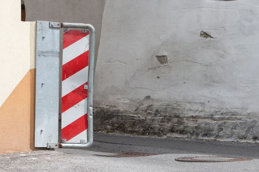 Traffic sign on a corner - Selective focus