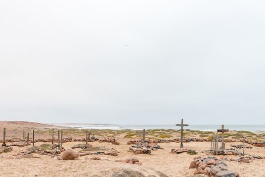 An historic cemetry at Cape Cross on the Skeleton Coast of Namibia