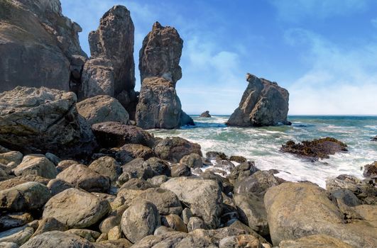 Rocky Beach Landscape, Color Image, Pacific Northwest