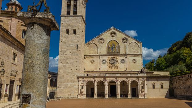 Outside view of the beautiful Duomo of Spoleto (Italy)