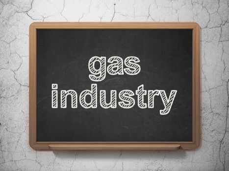Manufacuring concept: text Gas Industry on Black chalkboard on grunge wall background, 3D rendering