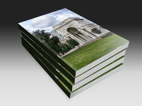 book illustration of  the triumphal arch at Genova in the square of victory